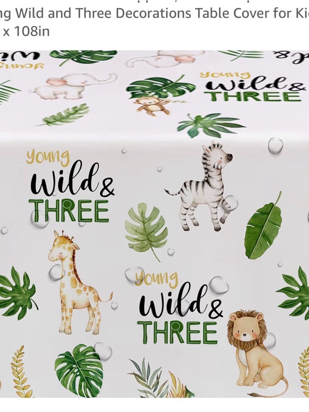 Young wild and three table cloth